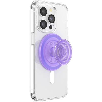 PopSockets Phone Grip Compatible with MagSafe, Adapter Ring for MagSafe Included, Phone Holder, Wireless Charging Compatible - Lavender Translucent