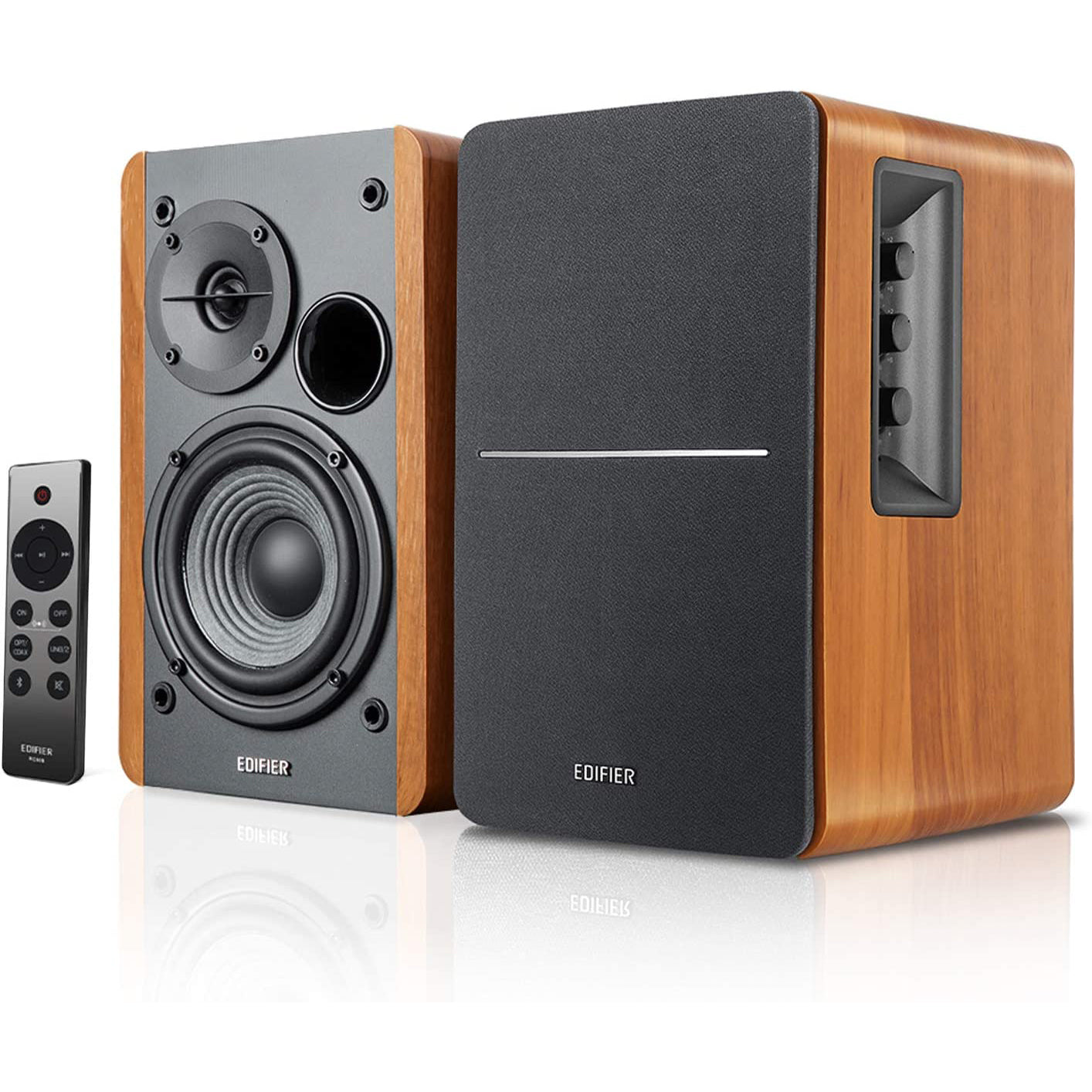 Edifier R1280DBs Active Bluetooth Bookshelf Speakers - Optical Input - Wood Grain