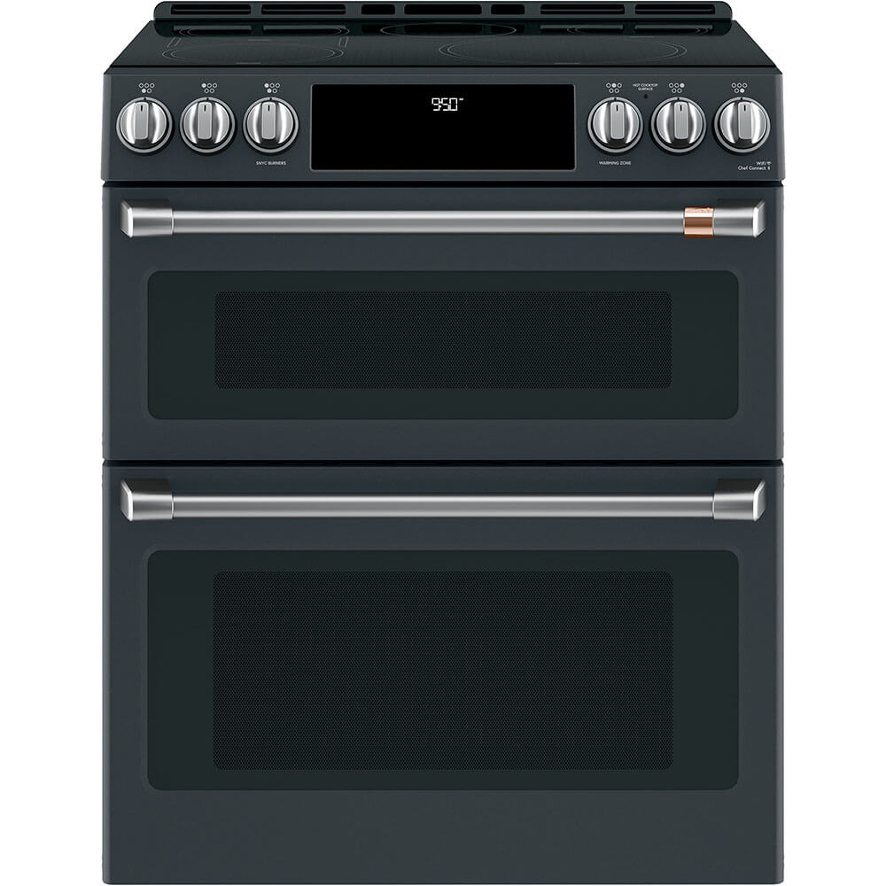 Café 7 Cu. Ft. Matte Black Induction and Convection Double Oven Range