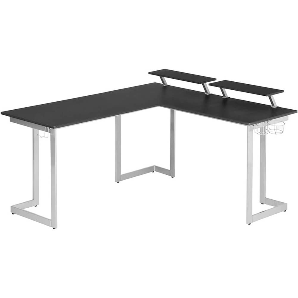 RTA Products Techni Sport Black L-Shaped Gaming Desk