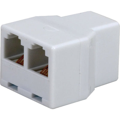 RCA 2-Way Inline Phone Jack Splitter - White