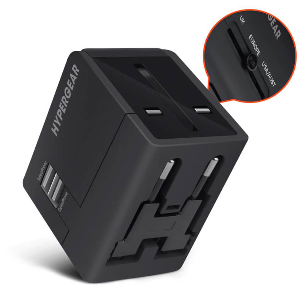 Hypergear All-in-One Black World Travel Adapter