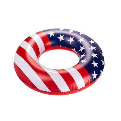 Playtek USA American Flag Tube Ring Inflatable Pool Float