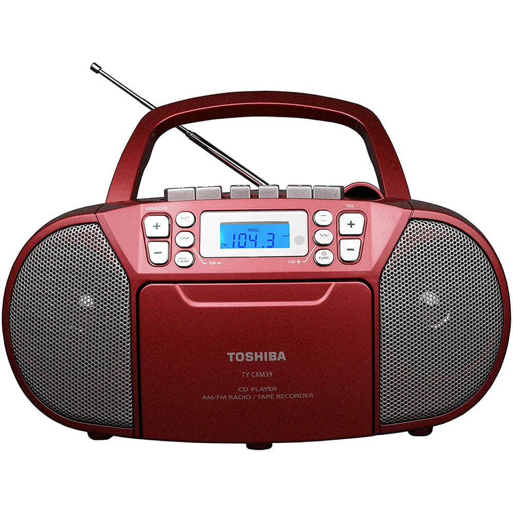 Toshiba CD-RW/CD-R/CD-DA Boombox with AM/FM Radio - Red